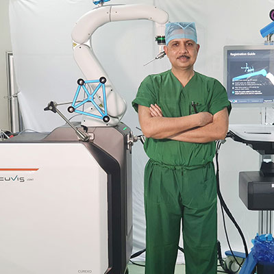 Dr. Shekhar Srivastav With Cuvis Robot